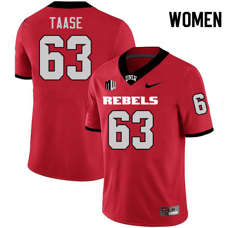 Women #63 Amare Taase UNLV Rebels College Football Jerseys Stitched-Scarlet